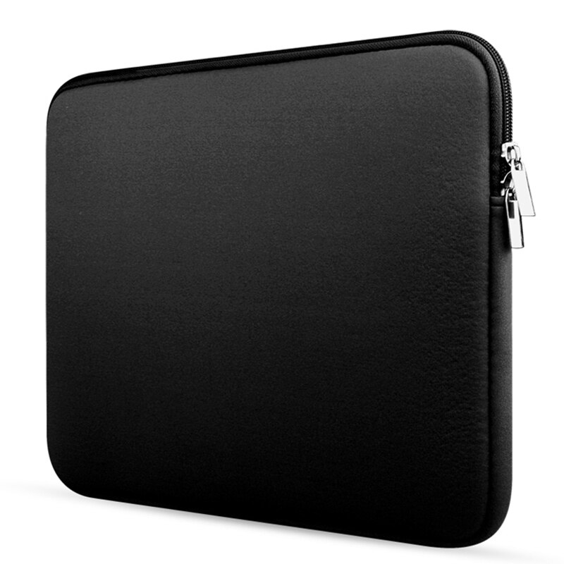 Funda suave para ordenador portátil, funda para portátil de 11/12/13/14/15 pulgadas para Macbook, bolsa para ordenador portátil, maletín para tableta de bolsillo, bolsa de transporte: 15,6 pulgadas / Negro
