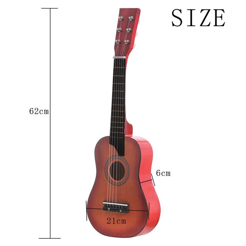 25 tommer mini lille guitar basswood 6- strenget guitar med pick strenge til begyndere børn børn