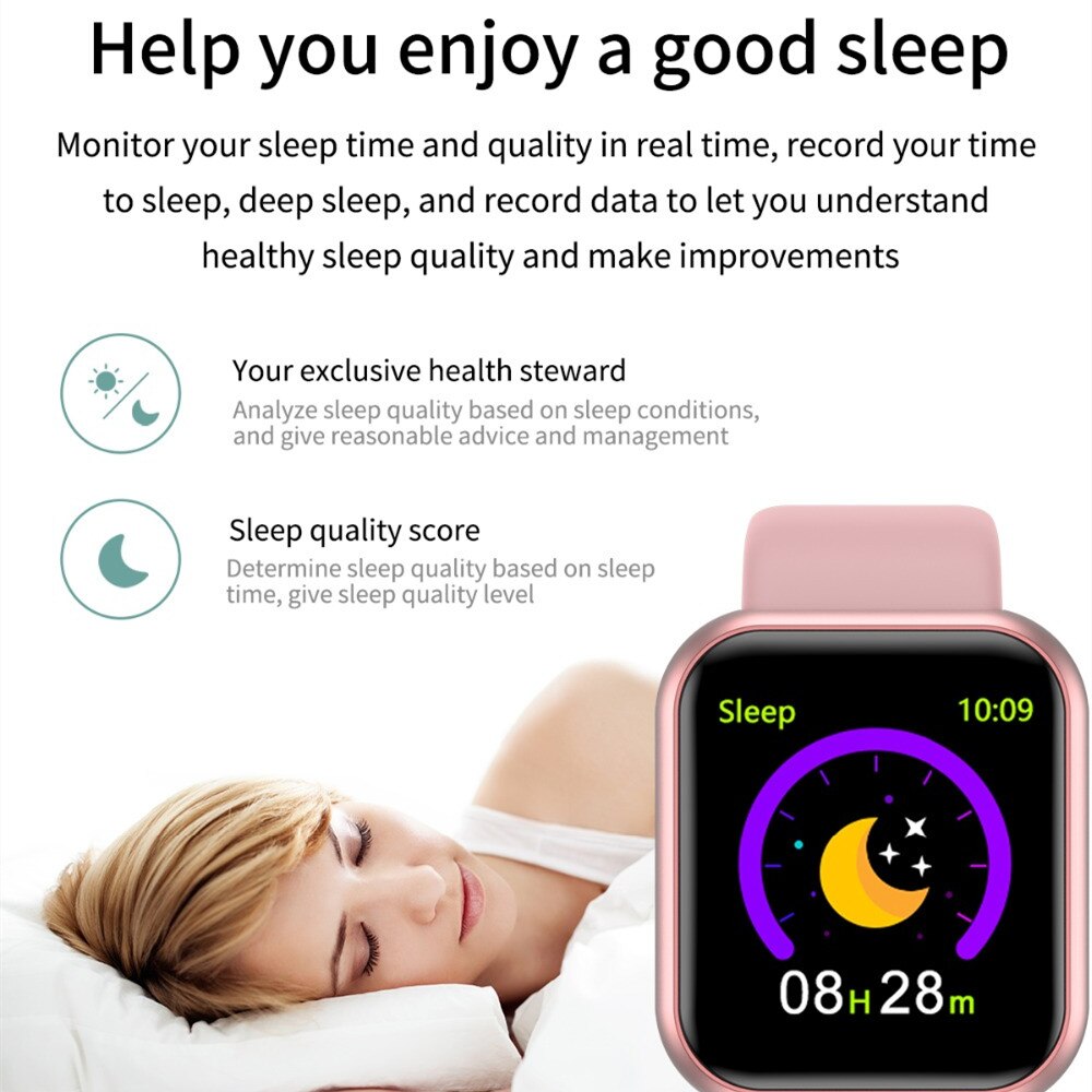 Smart Uhr Männer Herz Rate Fitness Tracker Sport Blutdruck Monitor Smart Uhr D20 Frauen Smartwatch für Android IOS