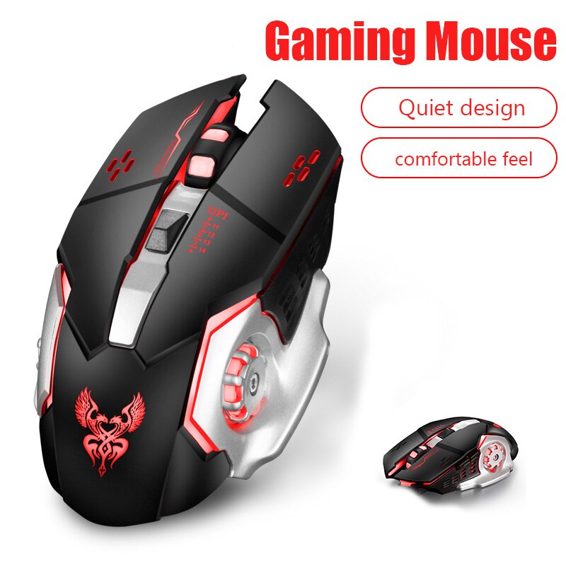 Ergonomic Gaming Mouse LED 4000 DPI Adjusted USB Computer Mouse Gamer RGB Mice Silent Mause With Backlight Cable For PC Laptop