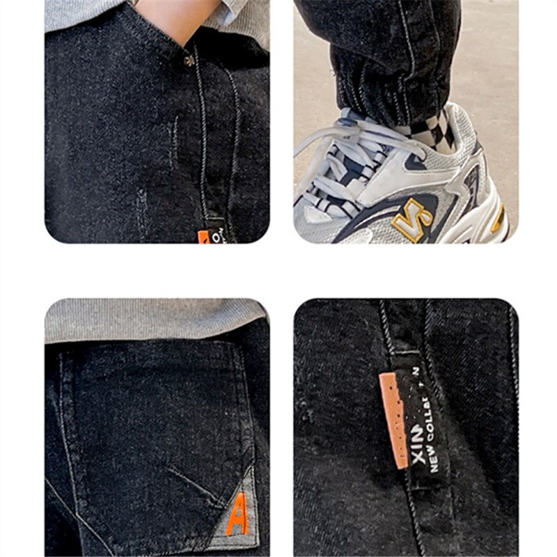 Pantalones vaqueros largos de estilo coreano para niño, ropa deportiva informal de , para primavera y otoño, de 4 a 14 años