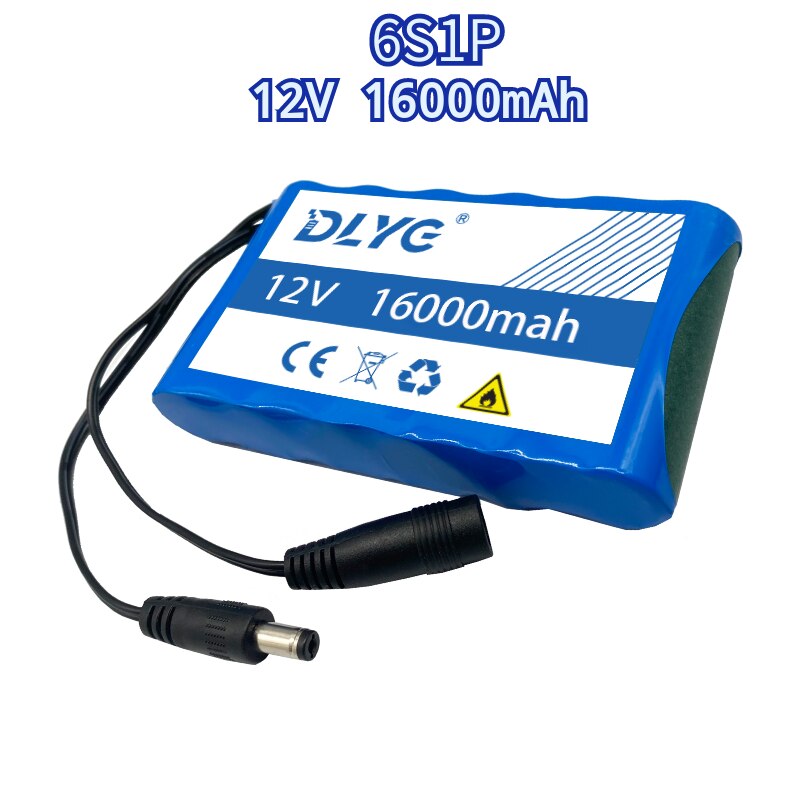 Super Portable12v6s1p16000mah Rechargeable Lithium Ion Battery Pack Capacity Dc Battery Pack12.6v Cctv Cam Monitor Charger Piles