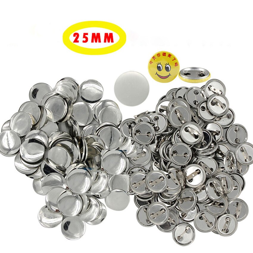 100set/pack 25MM Metal Badge Making Materials DIY Crafts Pinback Button Supplies Students/Coffee Shop Waiter Name Badge Parts