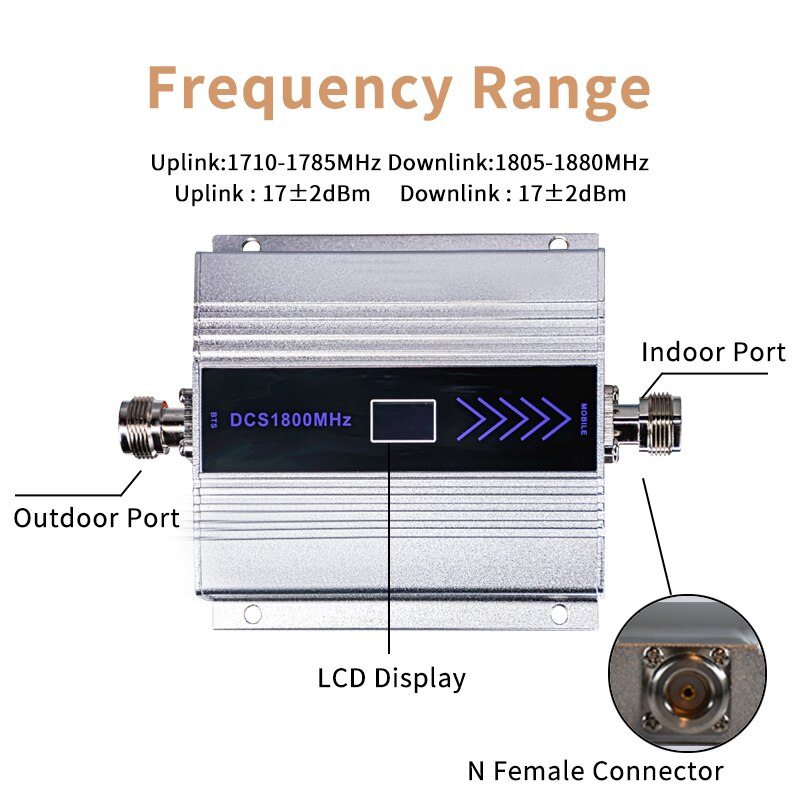 3G 4G Lte Dcs 1800 Mhz Moblie Telefoon Booster Gsm 1800 Signaalversterker Cellulaire Mobiele Telefoon Versterker Netwerk 65dB Gain Lcd Display