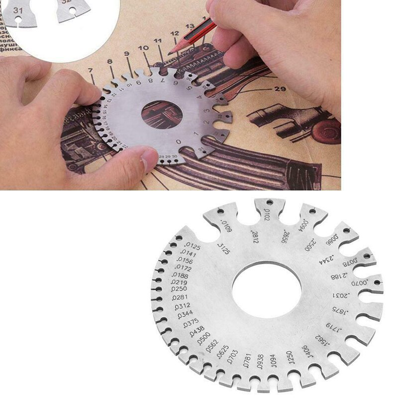 Round Wire Gauge Thickness Gauge Welding Gauge Steel for Paper Leather Wire and Cable Wood Screw