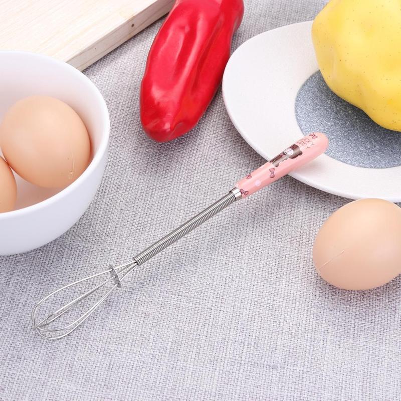 Multifunction Ceramic Handle Stainless Steel Hand Egg Beater Manual Egg Stirring Whisk E5M1