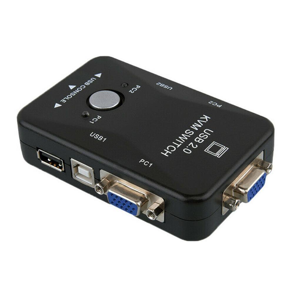 Newest USB KVM Switch Switcher 2 Port VGA SVGA Switch Box USB 2.0 Mouse Keyboard 1920*1440 Switch