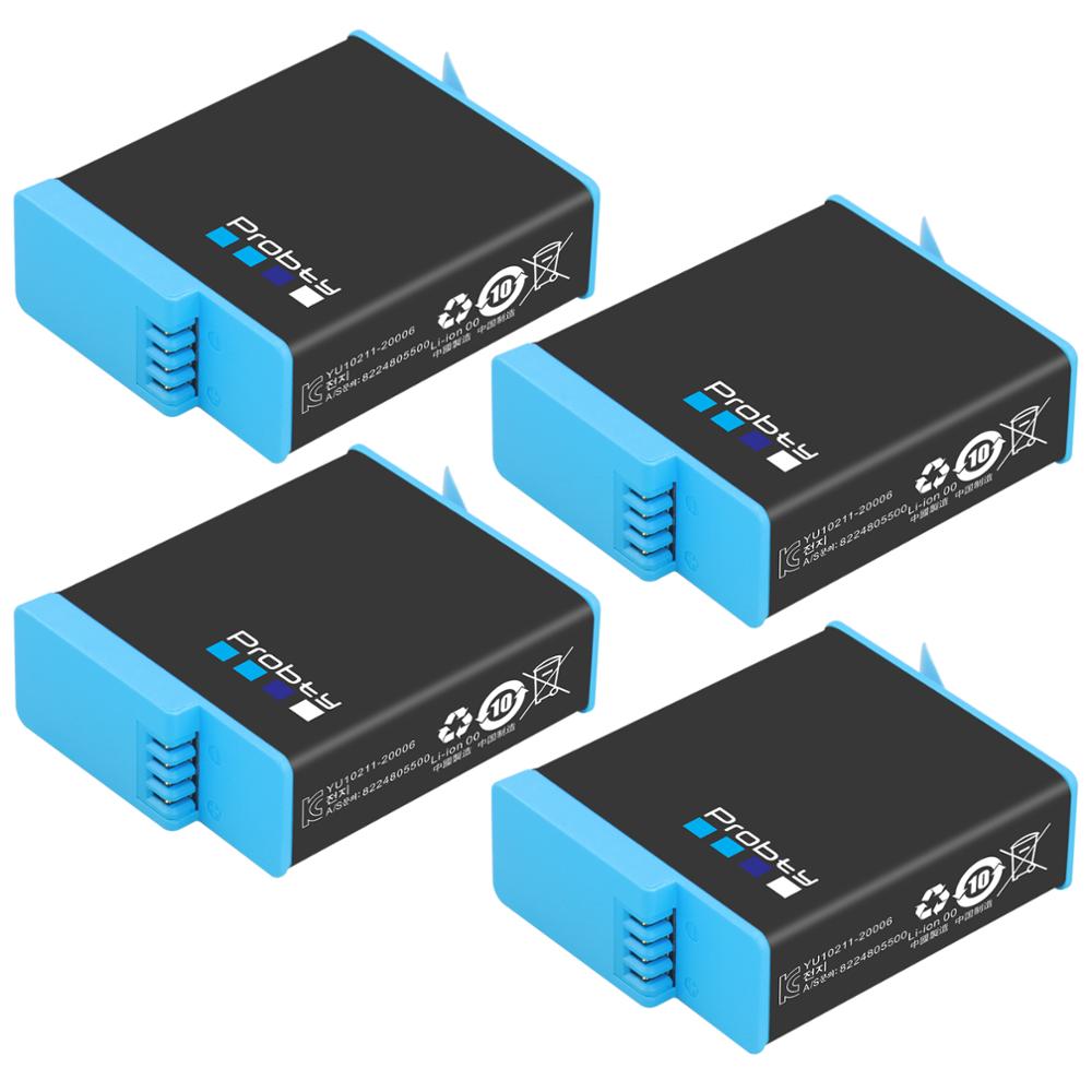 Originele Probty Voor Gopro Hero 9 Batterij 2 Slot Lader Kit Opbergdoos Oplader Voor Gopro Hero 9 Zwart Hero9: 4 Pcs Battery