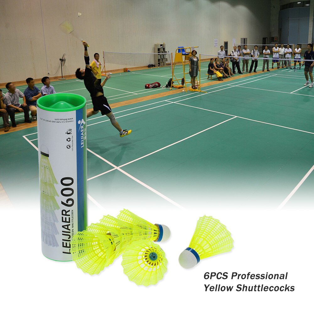 6PCS Badminton Ball Sport Training Badminton Ball Yellow Feather Indoor Outdoor Sports Practice Training Badminton