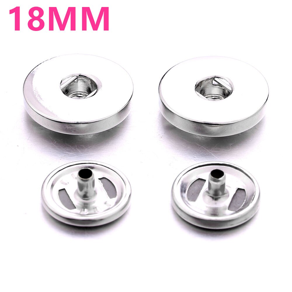 10 sztuk/partia pstryknąć biżuteria 18mm 12mm przystawki przycisk akcesoria ustalenia metalowy przycisk, aby zrobić DIY pstryknąć bransoletka naszyjnik przez siebie: 4