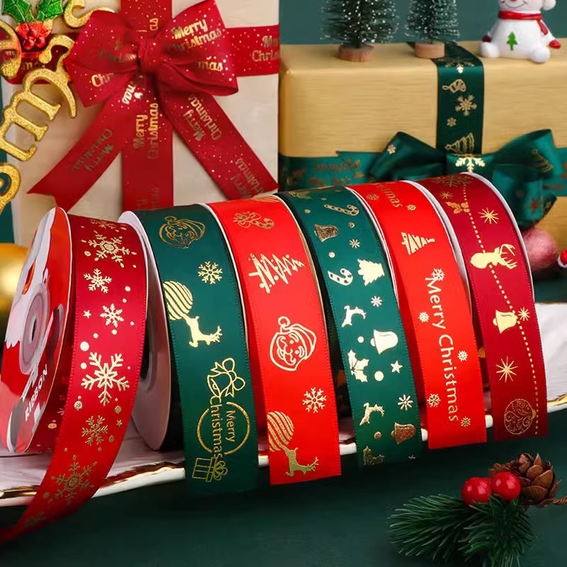 5M Weihnachtsdekoration Weihnachtsband Weihnachtsbaum Ornament für Wohnkultur Neujahr handgemachte DIY Geschenkverpackung Kasten Zubehör