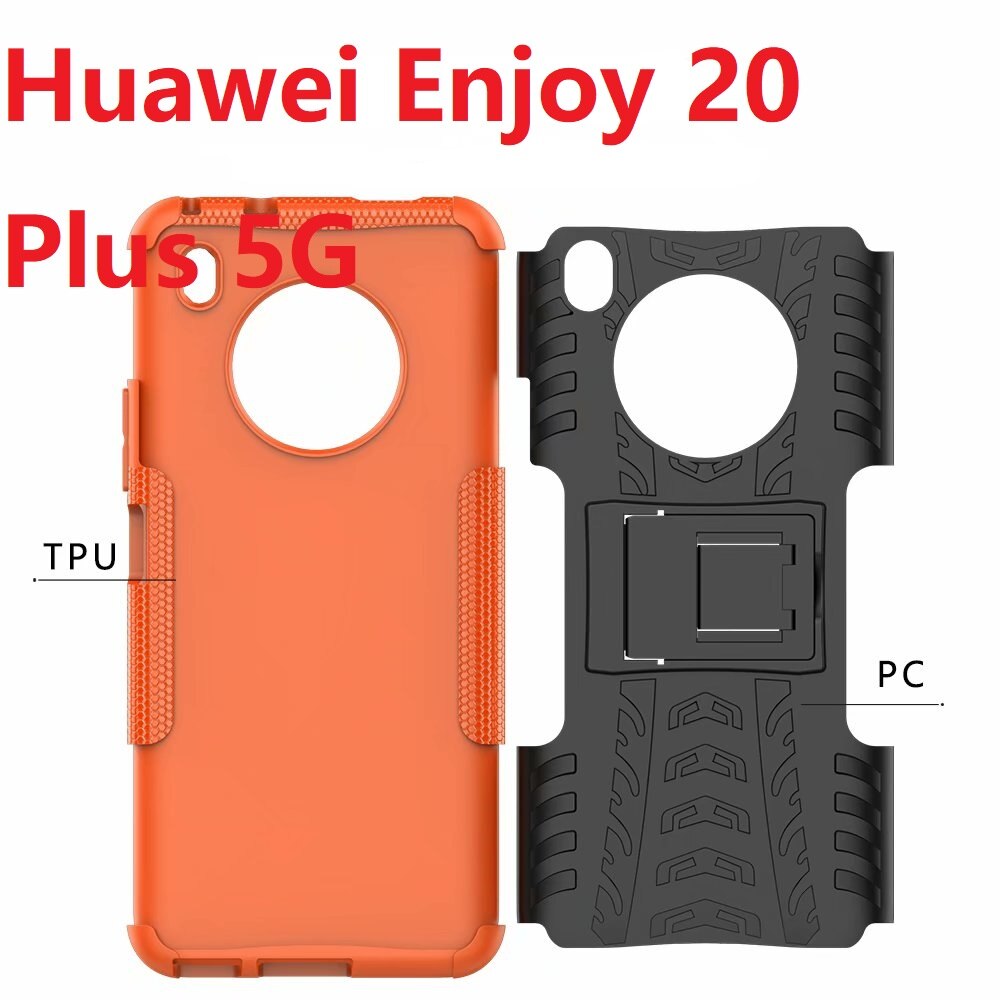 For Huawei Y9a Hard Case + Tempered Glass Hybrid Armor Soft Heavy Duty Stand Protection Enjoy 20 Plus 5G Silicon Cover