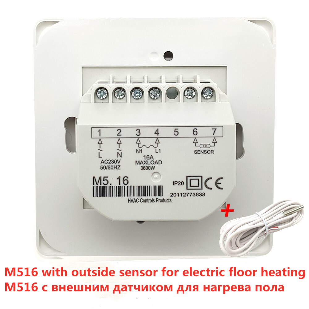 Thermoregulator Voor Vloer Elektrische Kamerthermostaat Handmatige Warme Vloer Kabel Gebruik Termostat 220V 16A Temperatuur Controller: 16A electric1