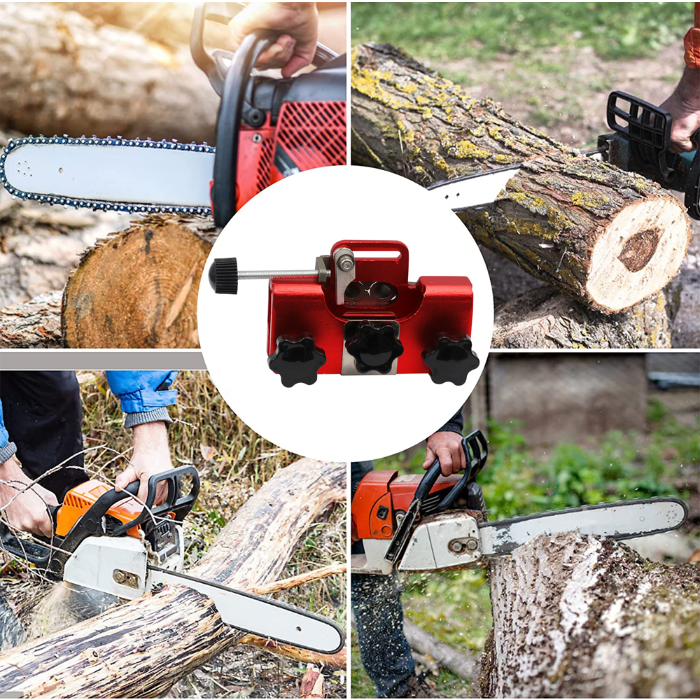 Afiladores de motosierra para carpintería con 3 varillas de molienda, afilador de cadena de motosierra Manual, sierras de cadena y sierras eléctricas, herramientas de reparación