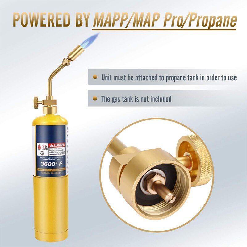 Brass Pencil Flame Propane Welding Torch Head, Start Metal Handle Torch MAPP Gas Propane Torch Head