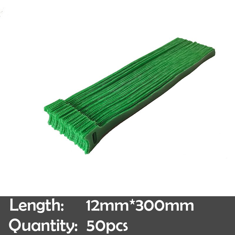 50pz fascette adesive per nastro di fissaggio fascette magiche gancio ad anello bastone bulcker cintura fascio filo linea cavo cinturino: verde