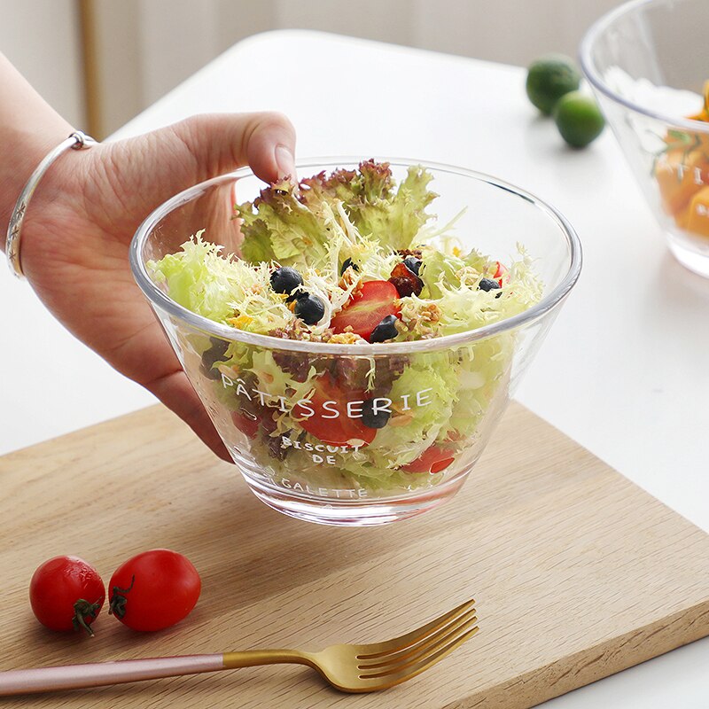 6 inch salad bowl-700ml transparent glass bowl-fruit salad Dish-dessert bowl-breakfast Cup-mask container