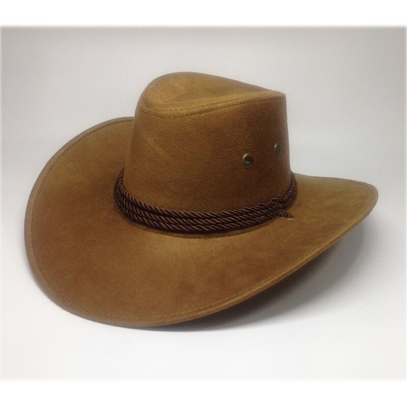Sun Hat Faux Leather Cowboy Hat Men and Women Travel Caps Western Hats Chapeu Cowboy 9 colors: Khaki