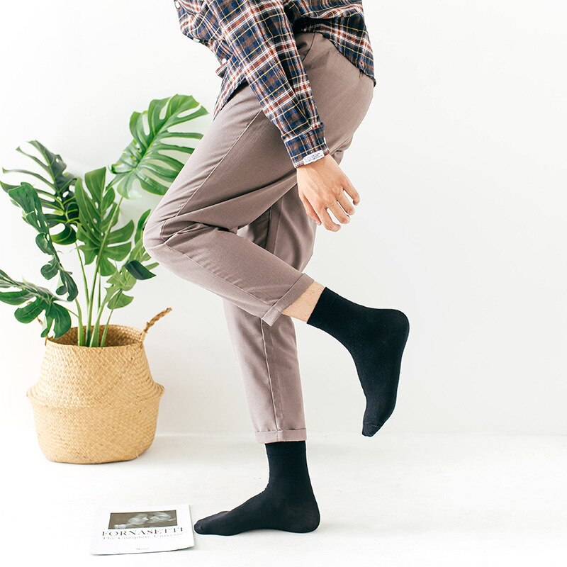 Strumpor herr bomull vit svart vårvinter enfärgad besättningsstrumpor herrsockor som andas paket 1 ser meias 10 par 20 st 1 lot sox