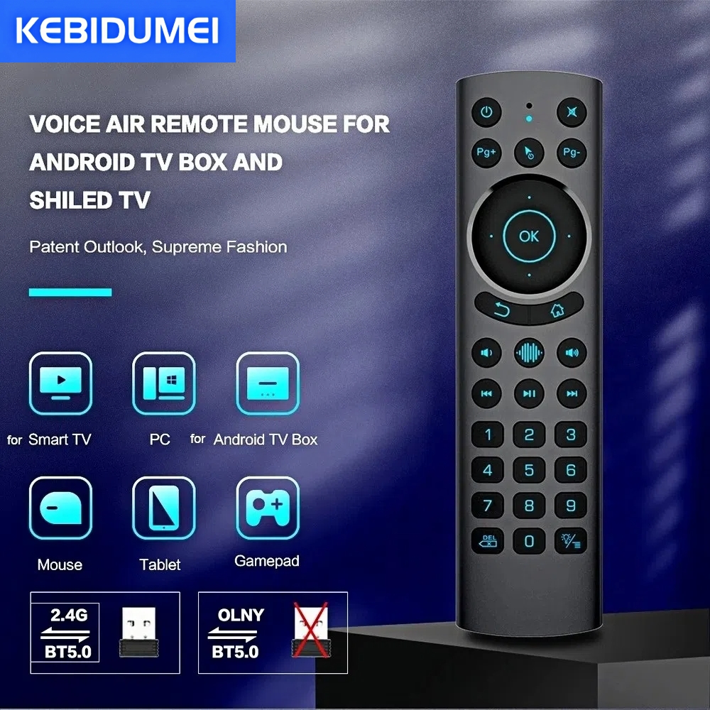 2,4G BT 5,0 Dual Modus Fernbedienung IR Lernen G20S BT PRO Drahtlose Stimme Air Maus Mit Hintergrundbeleuchtung Licht für Android TV Box PC