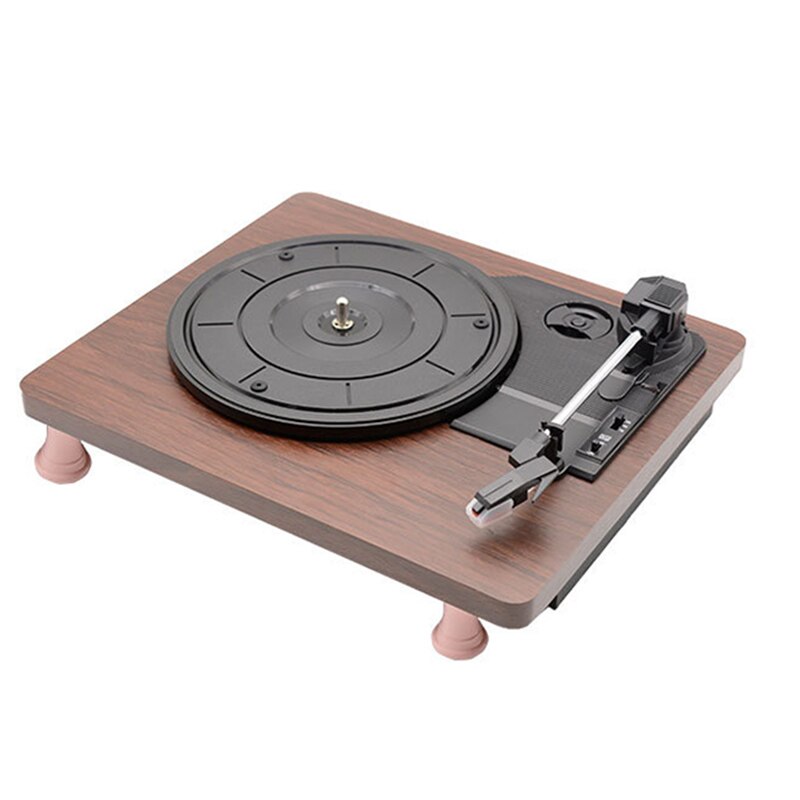 Record player wooden stereo record player antique vinyl small record player PVC flat phonograph retro stereo player