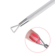 1Pcs Verwijdering Cuticle Pusher Rvs Driehoek Stick Rods Voor Uv Gel Polish Manicure Cleaner Nail Gereedschap