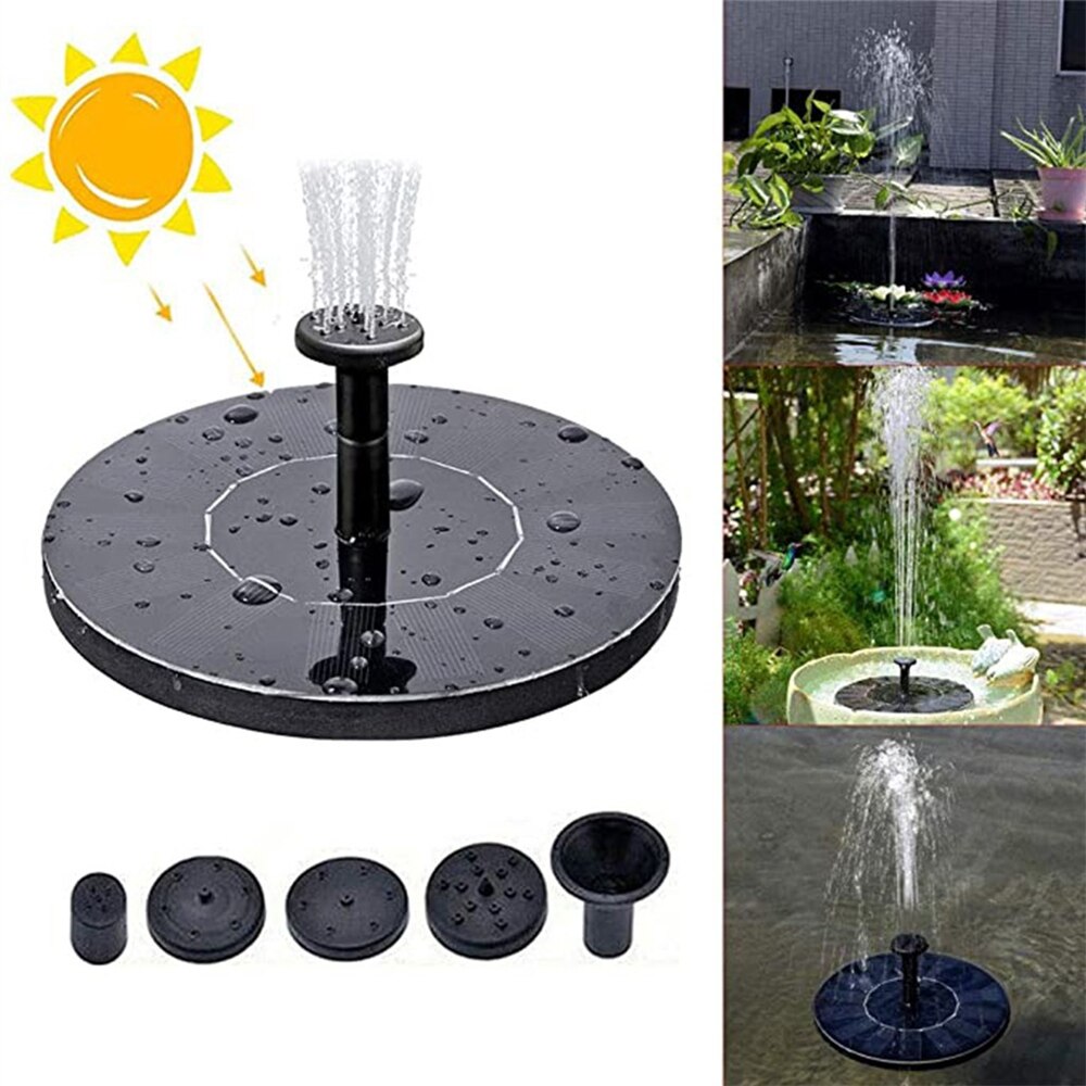 Floating Solar Fountain Garden Water Fountain Pool Pond Decoration Solar Powered Solar Bird Bath Water Pumps Garden Decoration: 13.5x3.8cm