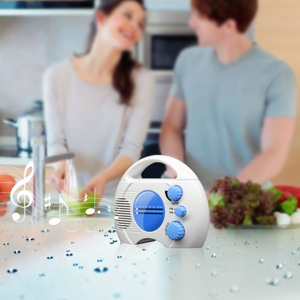 Desktop Hanging Mini Portable ABS Home Battery Operated AM FM Bathroom Waterproof Outdoor Built In Speaker Shower Radio