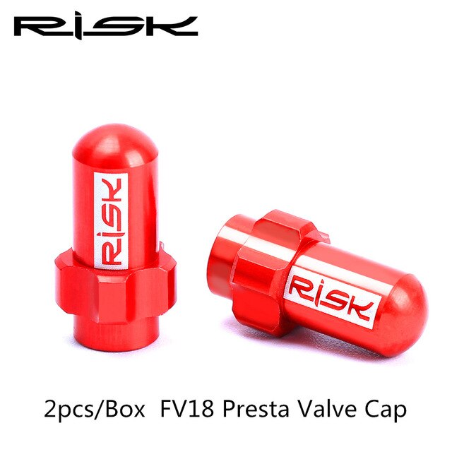 RISCHIO Leggero In Lega di Alluminio MTB Della Bici Della Strada Della Bicicletta Ugello del Gas Pneumatico Caps FV AV Presta Schrader Valvola Della Polvere Della Protezione Della Copertura 2 pz/scatola: Presta Valve Red
