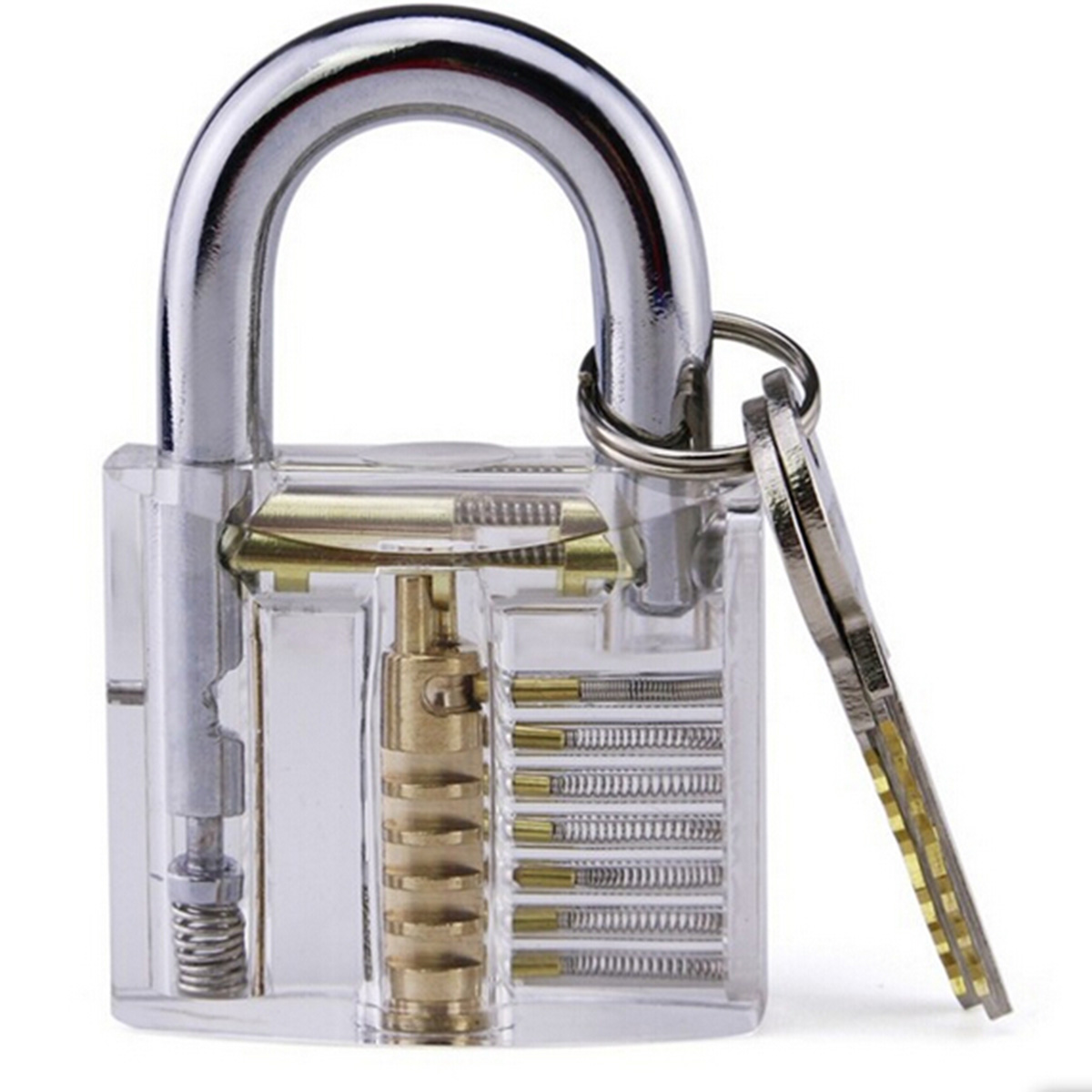 Transparante Zichtbaar Pick Cutaway Praktijk Hangslot Lock Met Gebroken Sleutel Verwijderen Haak Kit Extractor Set Slotenmaker Wrench Tool