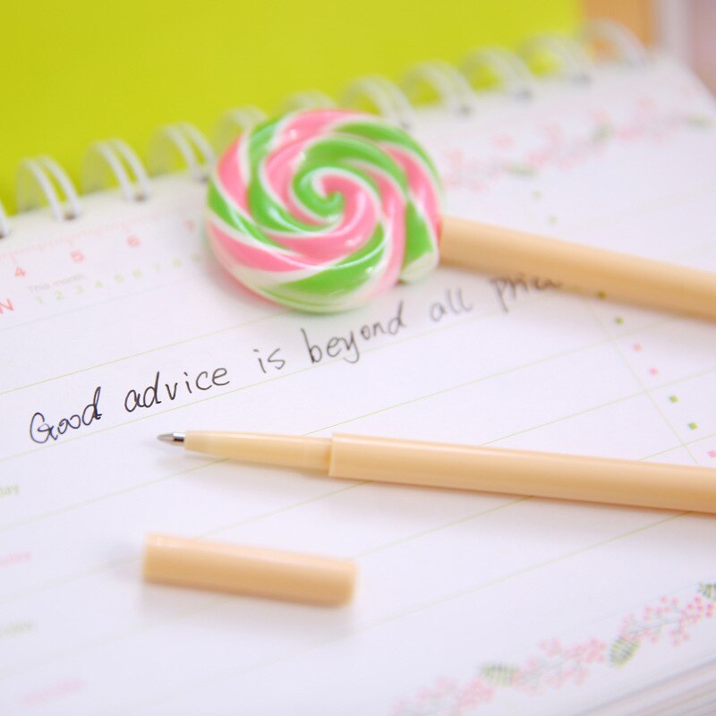 1 pièce Kawaii fournitures scolaires bureau papeterie stylo à bille poignées mignon sucette bonbon bonbon Freebie style
