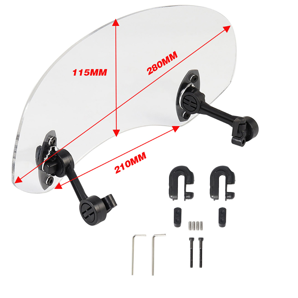 Universal MotorcycleWindshield Extension Adjustable Spoiler Clamp-On Windscreen Deflector: Khaki