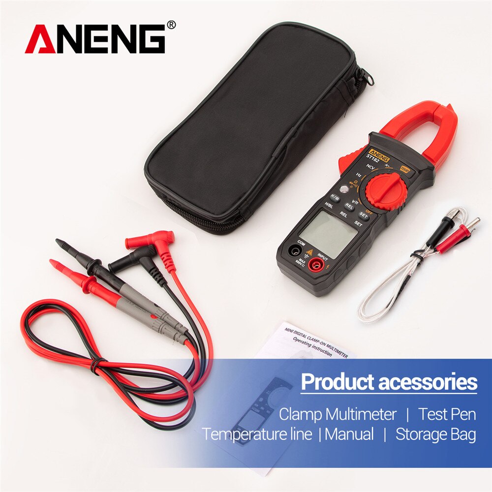 Digitale Clamp Meter AC Strom Multimeter DC/AC Spannung Amperemeter Spannung Tester Amp Hz Kapazität NCV Ohm Test ST182 meter: without paper box