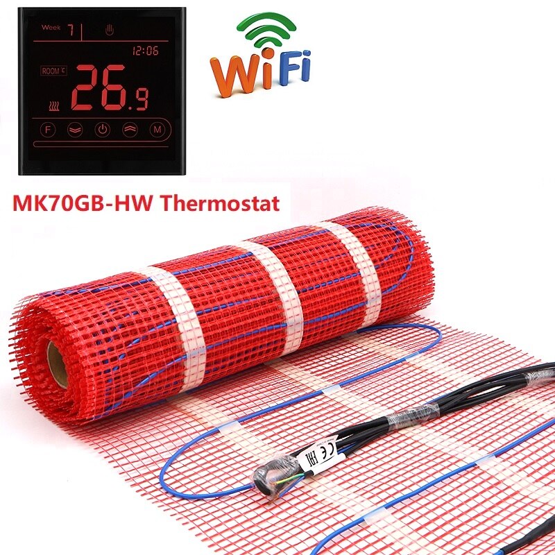 MINCO WÄRME 0,5 m2 Fußbodenheizung matt 150W/M2 Niedrigen Elektrische 50cmX1m Warmen Boden matt: MK70GB-HW setzt