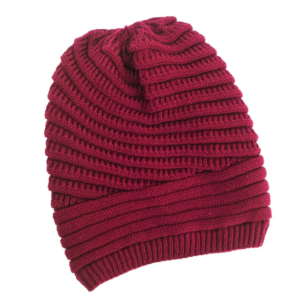 Damer efterår og vinter varm hætte strikket hat udendørs varm hat vinter hat til kvinder: C