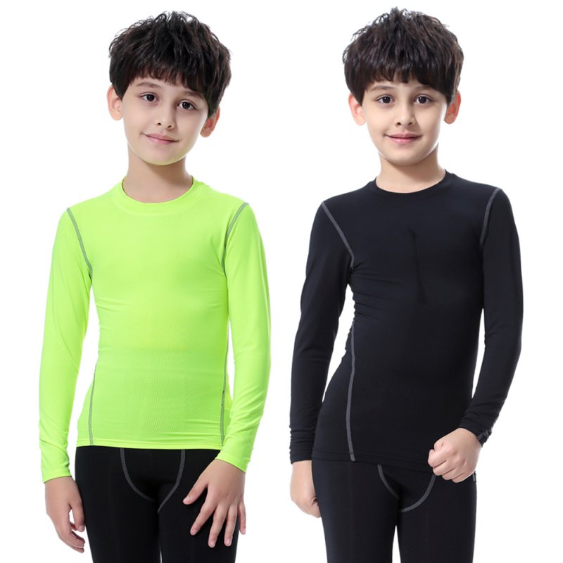Camiseta deportiva térmica de secado rápido para niños y niñas, capa Base de compresión