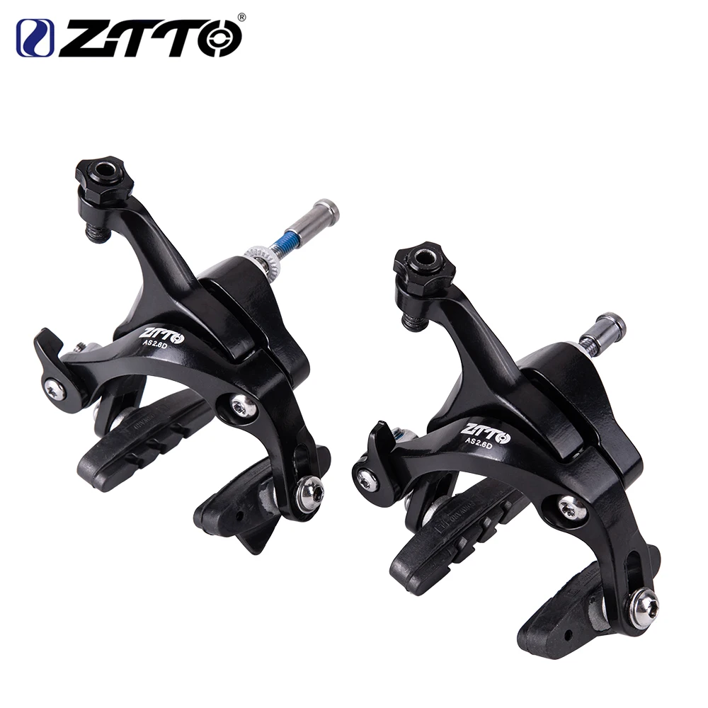 Pinzas de doble pivote para bicicleta de carretera ZTTO, frenos C para bicicleta para niños, frenos delanteros y traseros plegables, pinzas de llanta de pinza de tracción lateral: Blanco