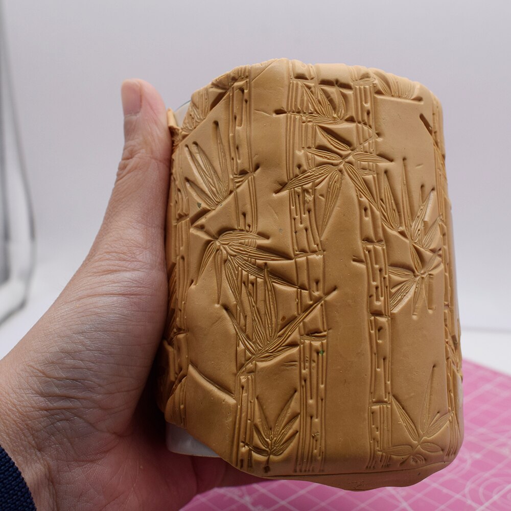 Polymer Clay Stamp Bamboo Pattern Texture Sheets Craft Kits DIY Impressive Model Emboss Mat Pottery Tools Art Supplies