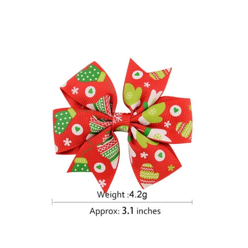 Kerst babymeisje strik haarspeld alligatorklemmen meisjes lint kinderhoofddeksels 6 haaraccessoires