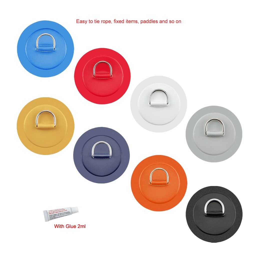Almohadilla de anillo en D de acero inoxidable de 11cm y 4,3 pulgadas, parche con pegamento para bote inflable de PVC, balsa, bote, canoa, Kayak, tabla de surf, SUP Tie Down
