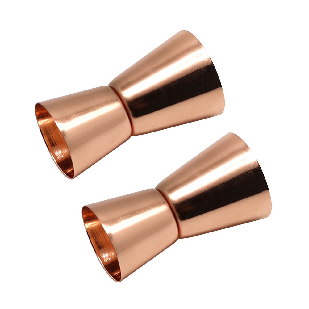 2pcs Measure Cup Bar Tools 15ml 30ml Cocktail Jigger Pourer Double Spirit Stainless Steel Wine Party Japanese Style Craft: Rose Gold