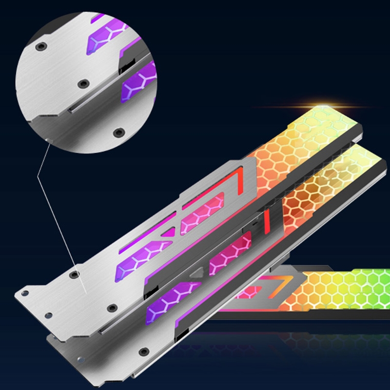 VC3 Graphics Card Support Automatic Color-Changing RGB Graphics Card Bracket with 3 Pin 5V Chassis LED Video Card Holder