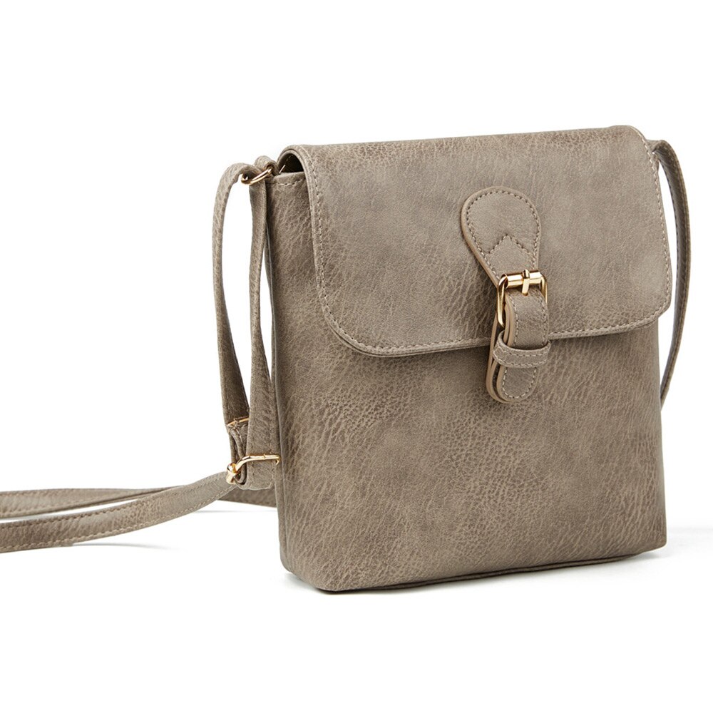 Qianxilu Kleine Frauen Umhängetasche Weiche Gewaschen PU Leder Umhängetasche Schulter Taschen Weibliche Handtasche Geldbörsen Kette: Grau