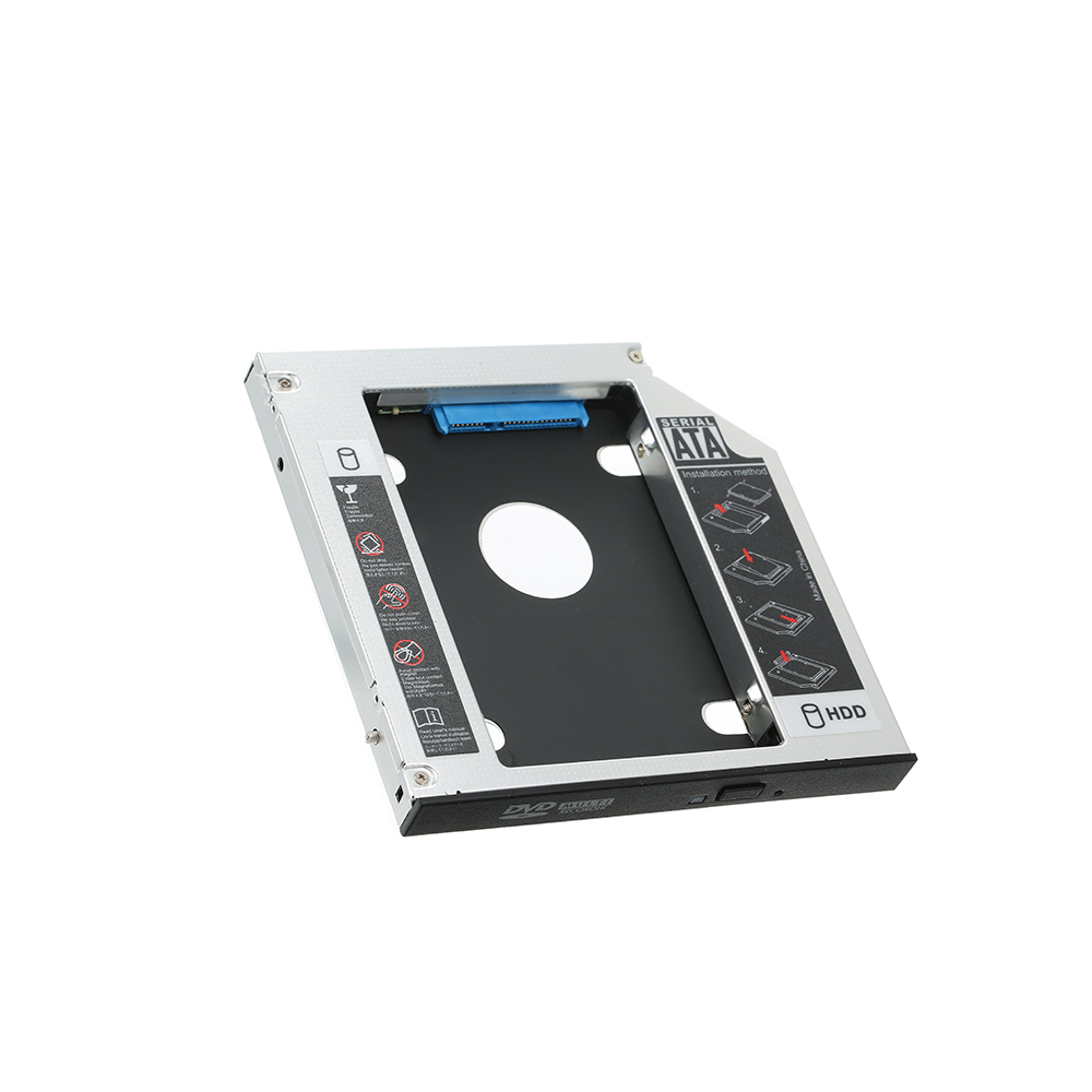 Hard Drive Caddy Tray SATA 2nd HDD SSD Caddy Case for 12.7mm Universal CD/DVD-ROM