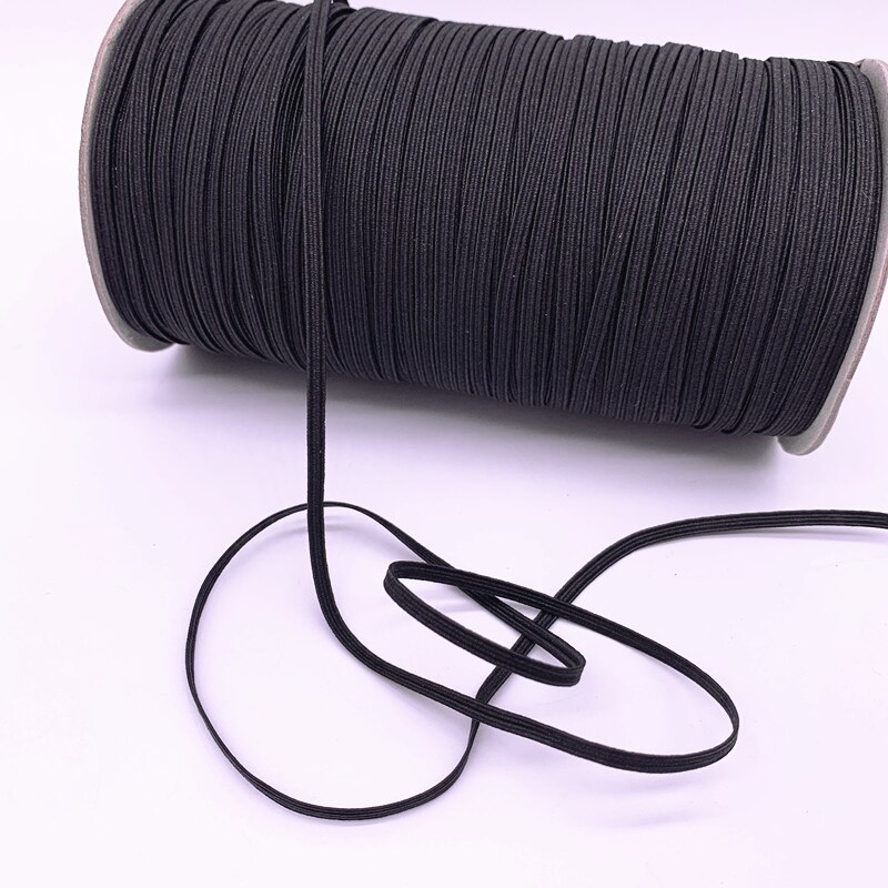 3-12mm 5 yards / lot sort højde elastikbånd spole sybånd flad elastisk ledning sort diy håndlavet tilbehør: 6mm(5 yards)