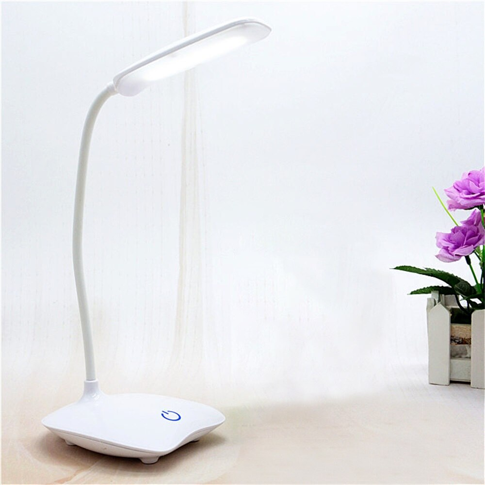 Lampe de bureau à led avec chargeur usb, veilleuse, réveil, thermomètre, calendrier, variateur à 3- niveaux, lampe de table avec porte-stylo et ventilateur: Chargeur usb blanc b