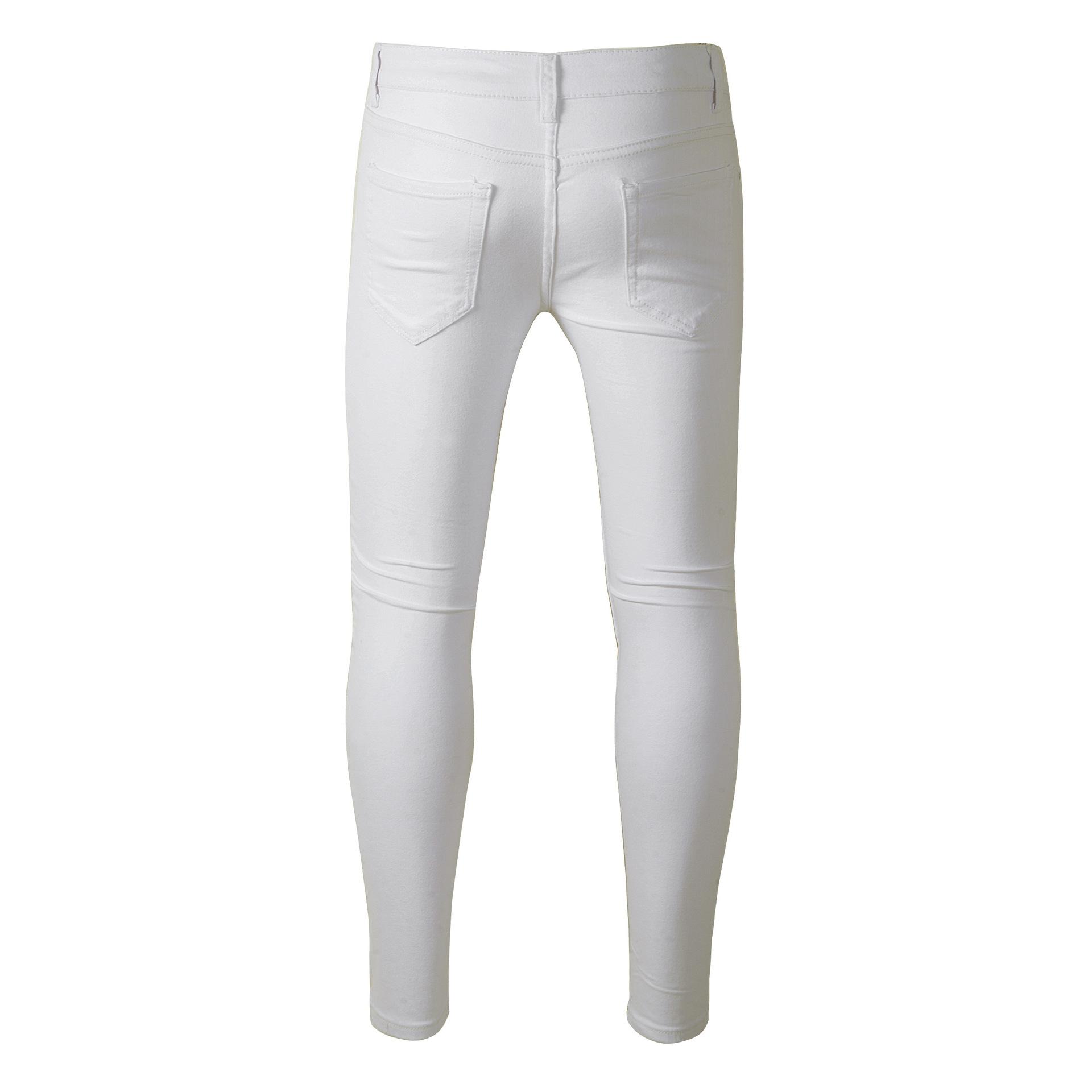 Mens White Ripped Jeans Broek Met Gaten Super Skinny Slim Fit Vernietigd Verontruste Denim Joggers Broek Voor Mannelijke