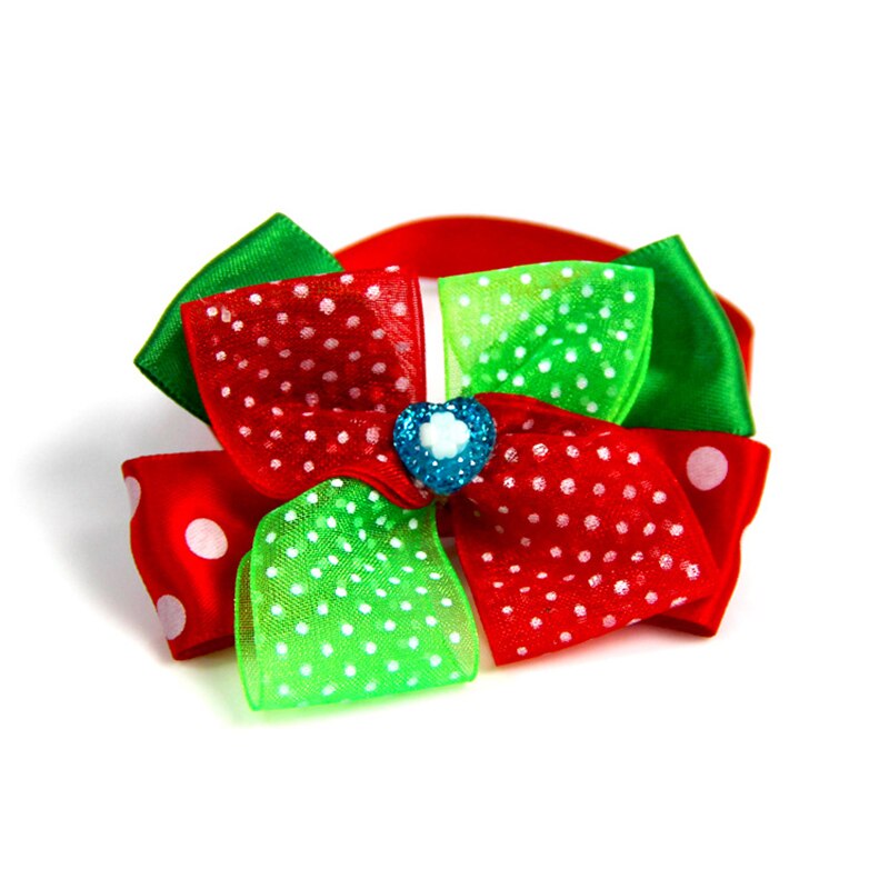 Nœud papillon chien et vert du nouvel an, nœud papillon de série de noël pour chien et animal de compagnie, collier de bijoux fait à la main pour chat et chien