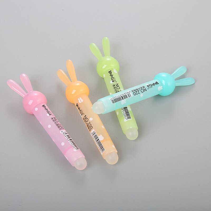 Gomme lapin Kawaii pour stylo effaçable, fournitures scolaires et de bureau mignonnes, papeterie