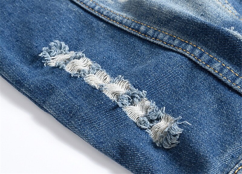 Vintage 80s hommes Denim gilet homme sans manches coton doux confortable vestes trou jean gilet 6XL